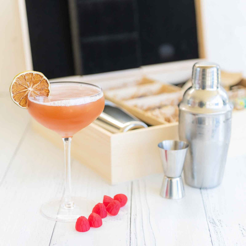 Custom Engraved Wooden Gift Boxed French Martini Cocktail Set Christmas Gift