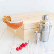 Custom Designed Engraved Wooden Gift Boxed French Martini Cocktail Set Birthday Gift