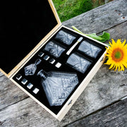 Custom Artwork Engraved Name Crystal Diamond Whiskey Scotch Whiskey Glass Set Christmas Present