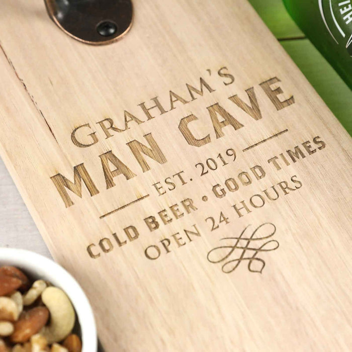 Customised Engraved Father's Day Sign with Brass Bottle Opener Gfit