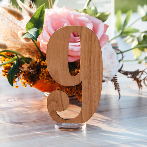Laser Cut Wooden Wedding Reception Table Numbers With Clear Acrylic Stand