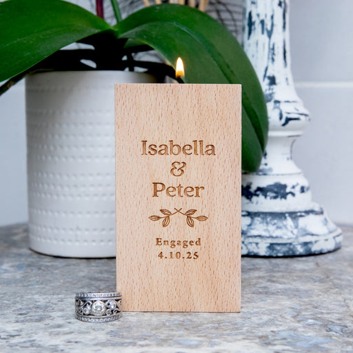 Custom Designed Engraved Timber Tealight Holder Engagement Gift